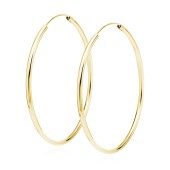 Cercei rotunzi argint Ø60 mm x 2 mm Creole placati cu aur galben DiAmanti KSZ2060EG-DIA